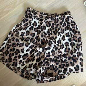 Leopard print high waisted shorts